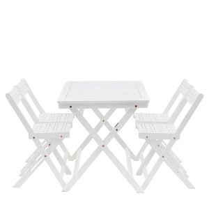 Gallery Outdoor Lindos White Folding Dining Set | Garden Furniture Online