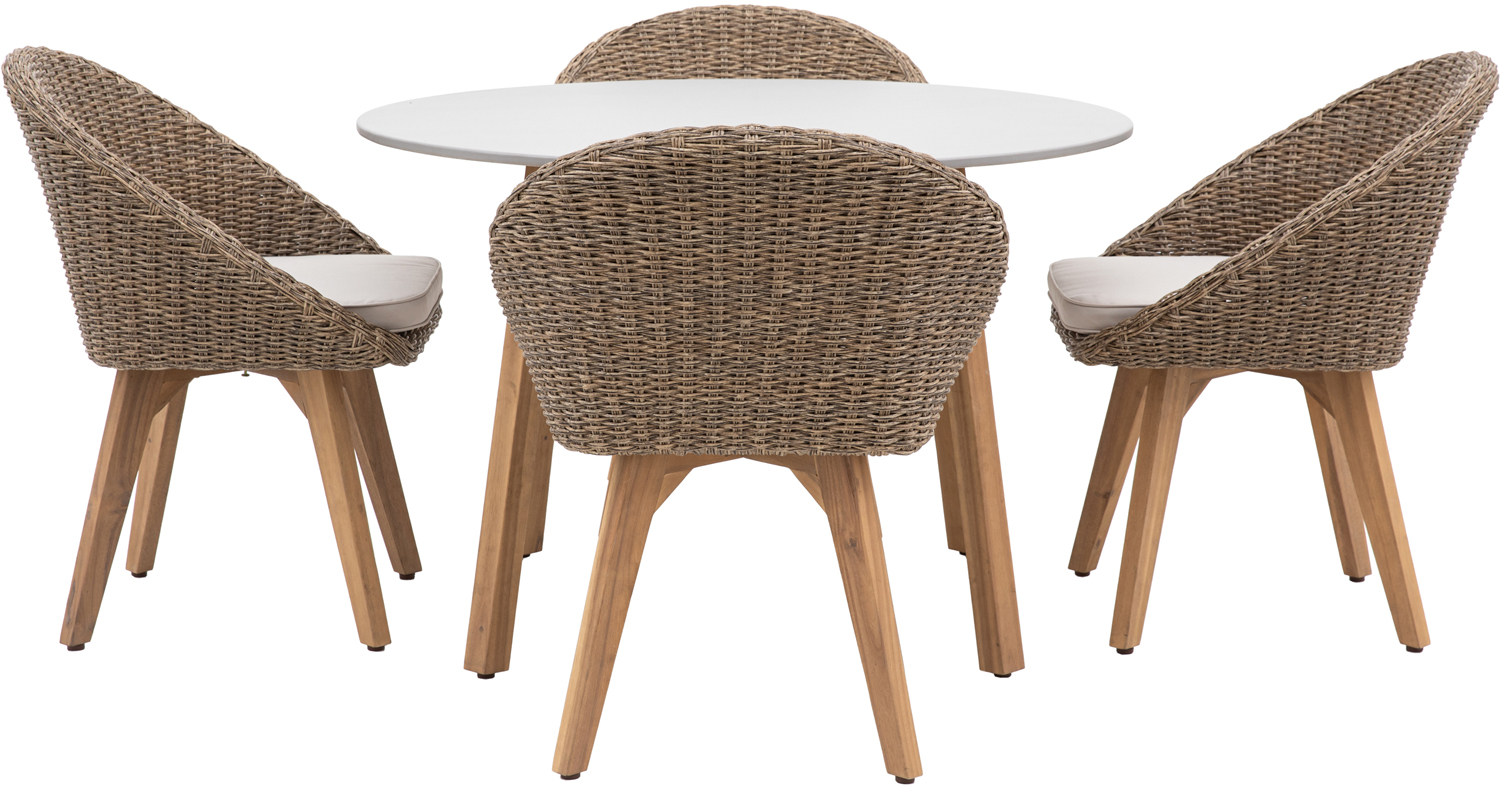 Gallery Direct Avena 4 Seater Round Dining Set | Garden Furniture Online