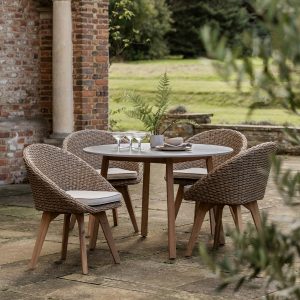 Gallery Direct Avena 4 Seater Round Dining Set | Garden Furniture Online