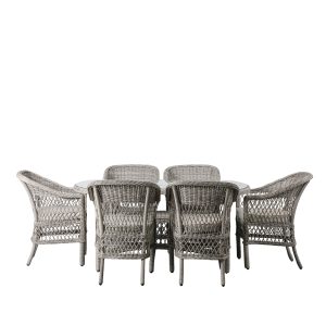 Gallery Outdoor Menton 6 Seater Oval Dining Set Stone | Garden Furniture Online