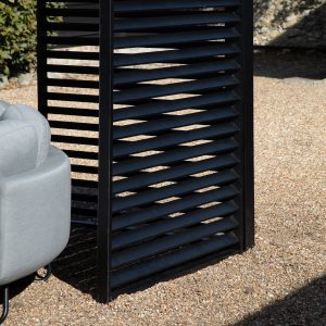 Gallery Outdoor Messina Pergola Louvre Screen Black 1230x2180mm | Garden Furniture Online