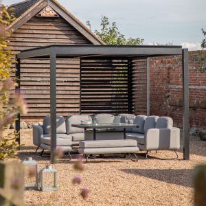 Gallery Outdoor Messina Pergola Louvre Screen Black 1230x2180mm | Garden Furniture Online